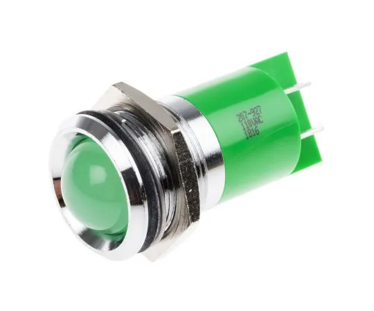 63-6584-55　RS PRO绿色指示器，110 V交流电，22mm安装孔尺寸，焊点终止　207-927