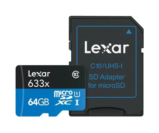 63-7001-29　Lexar 64 GB MicroSDXC Card Class 10、UHS-1U1　LSDMI64GBBEU633A