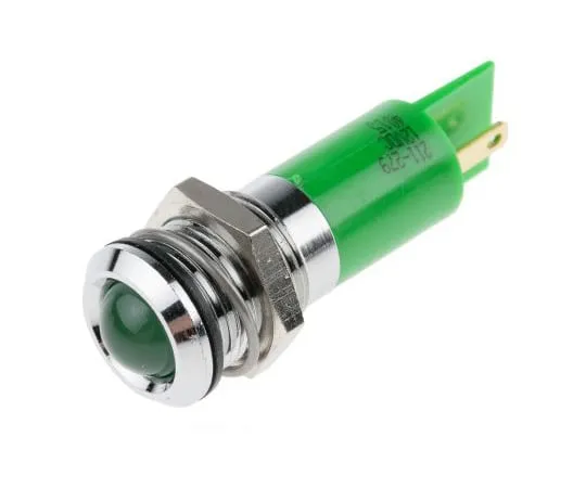 63-6587-27　RS PRO绿色指示器，12 V直流，14mm安装孔尺寸，焊点终止　211-279