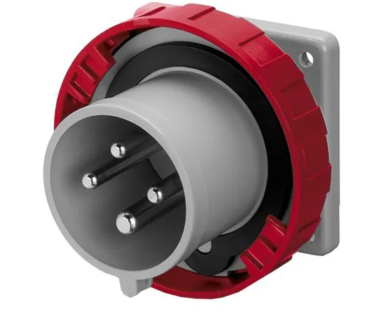63-6988-64　RS PROIP67红色面板安装3P+E工业电源插头，额定16A, 415 V　125-4461