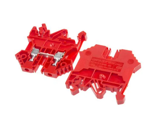 63-6678-98　RS PRO Red Standard Din Rail Terminal 0.2→2.5mm2, 0.2→2.5mm2, 800 V　501-821