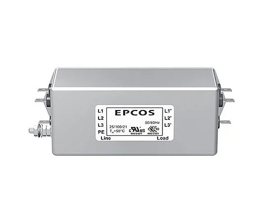 63-6947-84　EMC Filter 3-Phase 10 A Chassis Mount 3.1 mA 1 Stage 12.9 mΩ UL 1283　B84143A0010A166