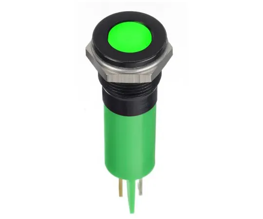 63-6950-46　RS PRO绿色指示器，24 V直流，12mm安装孔尺寸，紧固件，焊条终止，IP67　124-6405