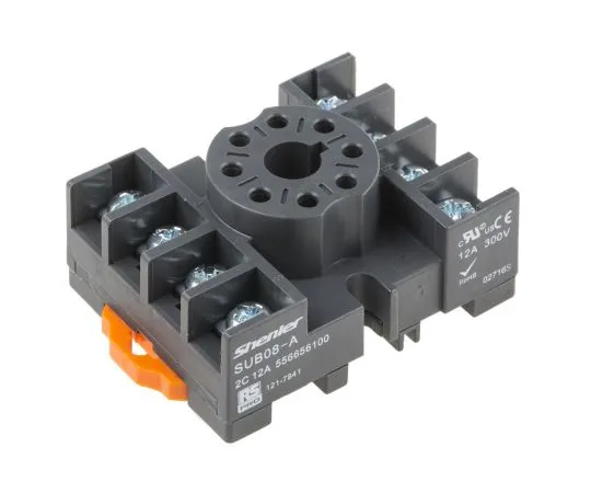 63-6809-12　RS PRO继电器插座，用于RS PRO RUB继电器8针，DIN导轨，300V　121-7841
