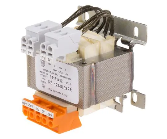 63-6900-08　RS PRO40VA隔离变压器，15→400V交流主变，2×12V交流副变　123-5699