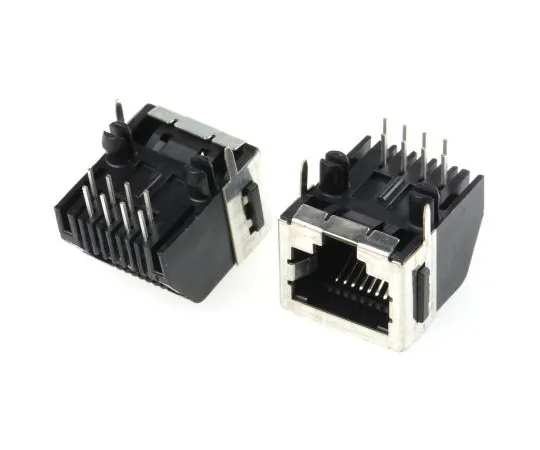 63-6555-97　RJ 45 socket 8P 8C pole Cat 3 right angle through hole female　5555141-1