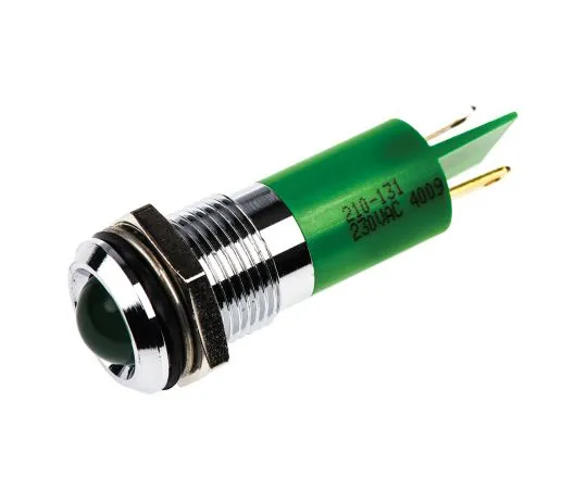 63-6586-40　RS PRO绿色指示器，230 V交流电，14mm安装孔尺寸，标签终止，IP67　210-131