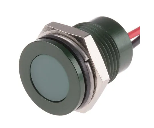 63-6780-61　RS PRO绿色指示器，24 V直流，14mm安装孔尺寸，导线终止，IP67　111-6575