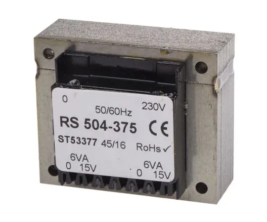 63-6680-28　15V交流2输出通过孔型PCB变压器，12VA　504-375
