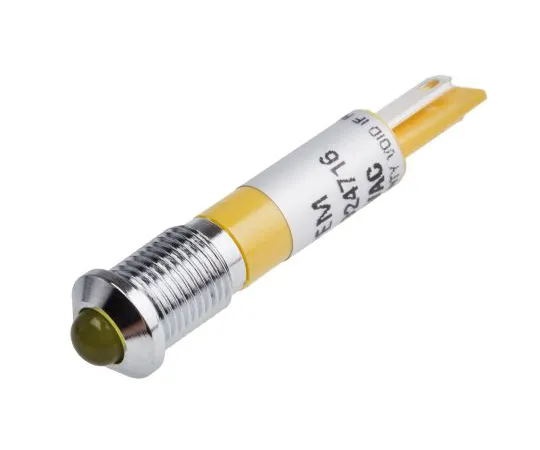 63-5144-94　RS PRO黄色指示器，110 V交流电，8毫米安装孔尺寸，焊条终止，IP67　846-2706