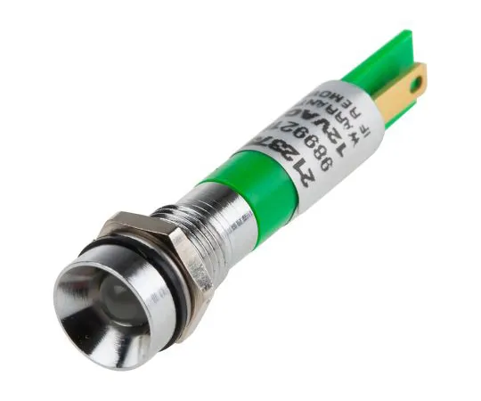 63-6588-13　RS PRO绿色指示器，12 V,8毫米安装孔尺寸，焊点终止，IP67　212-373