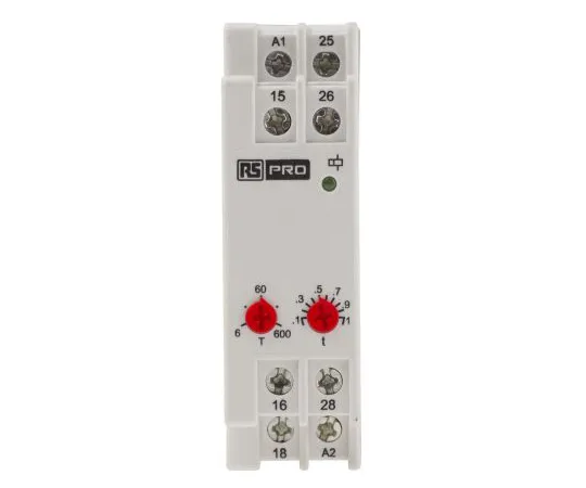 63-5165-55　RS Pro True Off Delay单定时器继电器，螺丝，0.6→600 s, DPDT,2联系人，DPCO, 24→240 V ac/dc　896-6844