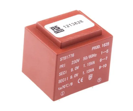 63-6789-46　2 x9Vac 2输出PCB安装PCB变压器，2.3VA　121-3828