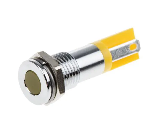 63-6581-47　RS PRO黄色指示器，2V直流，8mm安装孔尺寸，焊点终止　203-824