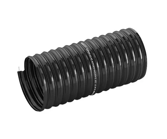 63-6994-13　Merlett塑料PVC 5米长黑色柔性吸管加固，50毫米弯曲半径，应用空气，芯片，灰尘，气体　9130090507601