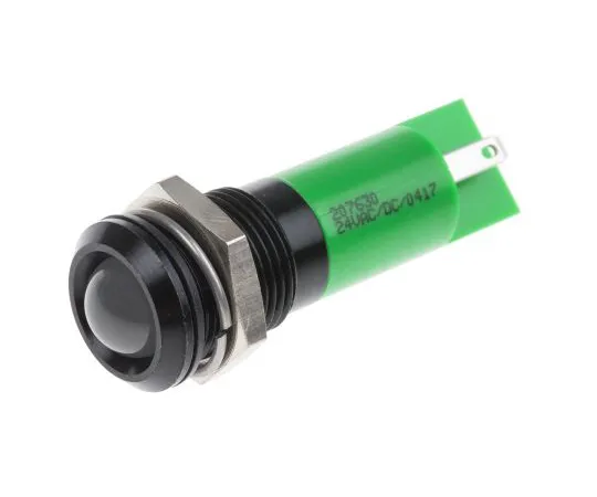 63-6584-39　RS PRO绿色指示器，24 V交流/直流，14mm安装孔尺寸，焊点终止，IP67　207-630