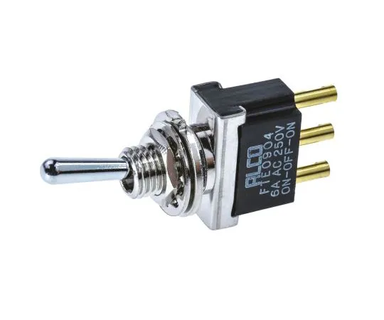 63-6618-09　Toggle Switch On-Off-On SPDT Panel Mount 4A @ 30 V dc　FTE0904