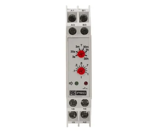 63-5165-52　RS Pro OFF Delay Single Timer Relay, Screw, 0.3 s→30 h, SPDT, 1 Contacts, SPCO, 24 V ac/dc, 110 V ac　896-6829