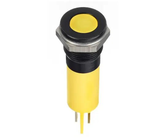 63-6950-51　RS PRO黄色指示器，12 V直流，12mm安装孔尺寸，紧固件，焊条终止，IP67　124-6410
