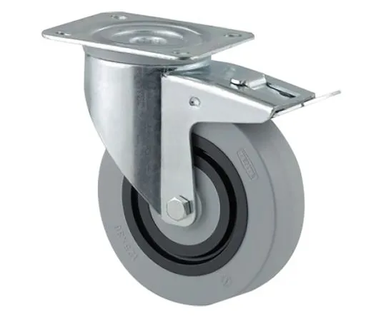 63-6984-41　Tente制动旋转铸铁轮，200 kg, 400 (静态) kg载重，车轮直径125mm　3477HUR125P62 grey
