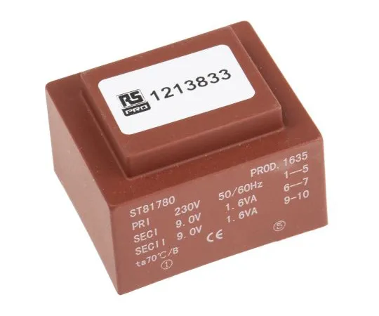 63-6789-50　2 x9Vac 2输出PCB安装PCB变压器，3.2VA　121-3833