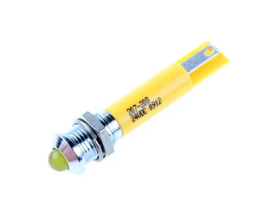 63-6584-06　RS PRO黄色指示器，24 V直流，8毫米安装孔尺寸，焊点终止　207-208
