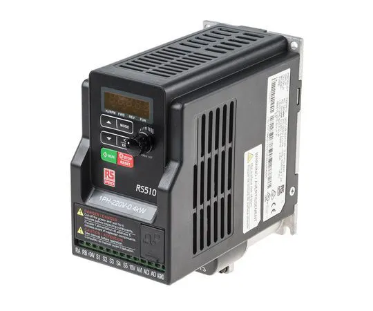 63-6831-84　RS PRO逆变器驱动，1相输入，0.01→599Hz输出，0.4 kW, 230 V ac, 7.2 A　122-3410