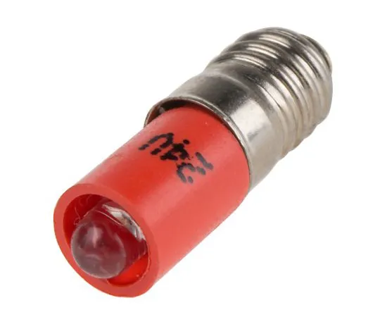 63-6587-11　LED反射器灯泡，E5,红色，多芯片，6毫米直径，24V直流电。　211-027
