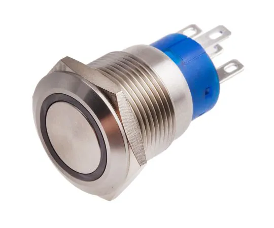 63-6775-19　RS PRO单杆双抛 (SPDT) 锁定红色LED按钮开关，IP67, 19.2 (Dia。) mm,面板安装，250Vac　111-3859