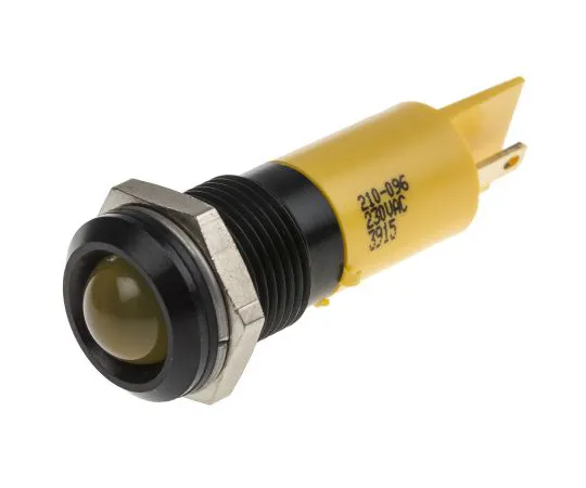 63-6586-36　RS PRO黄色指示器，230 V交流电，14mm安装孔尺寸，标签终止，IP67　210-096