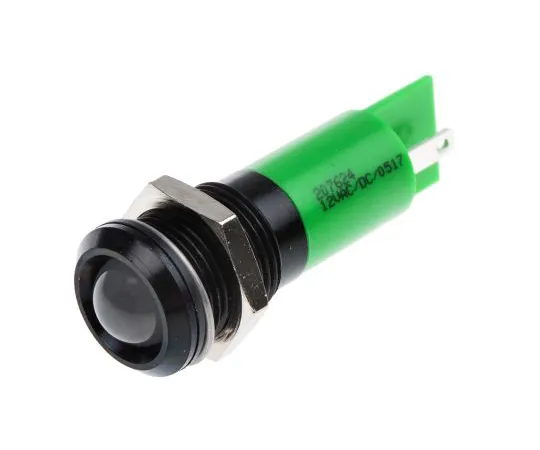63-6584-38　RS PRO绿色指示器，12 V, 14mm安装孔尺寸，焊点终止，IP67　207-624
