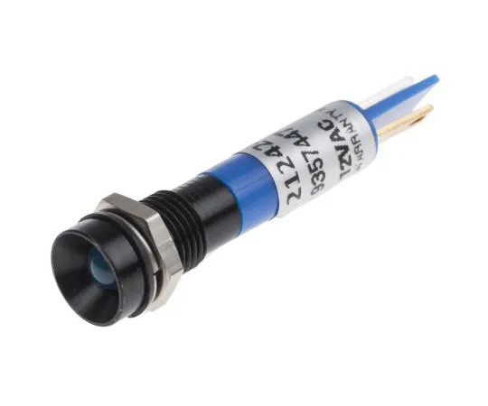 63-6588-18　RS PRO蓝色指示器，12 V,8毫米安装孔尺寸，焊点终止，IP67　212-424
