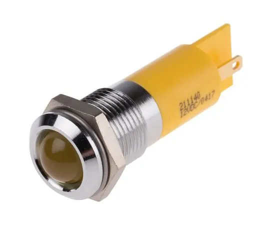 63-6587-20　RS PRO黄色指示器，12 V直流，14mm安装孔尺寸，焊点终止　211-140