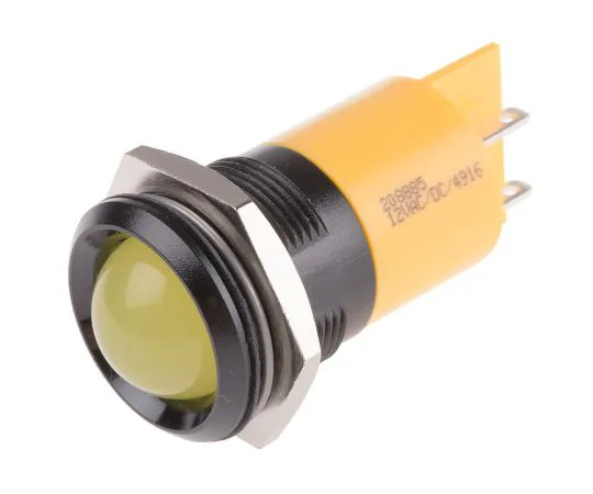 63-6585-41　RS PRO黄色指示器，12 V, 22mm安装孔尺寸，焊点终止　208-885