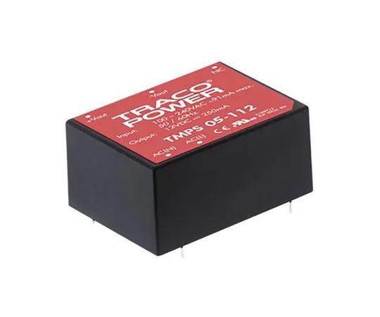 63-5163-80　TRACOPOWER5W1输出嵌入式开关模式电源SMPS,540mA,12V直流封装　TMPS 05-112