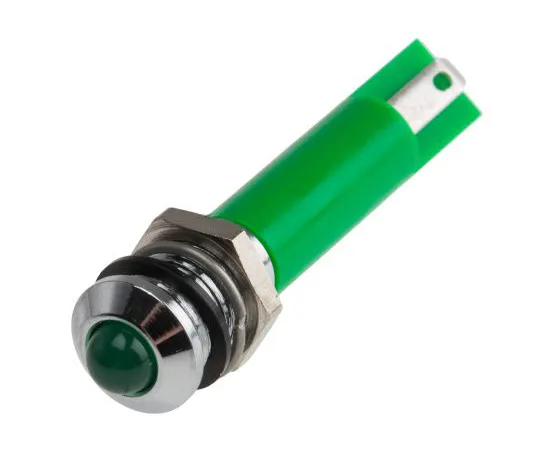 63-6584-69　RS PRO绿色指示器，12 V,8毫米安装孔尺寸，焊点终止，IP67　208-087