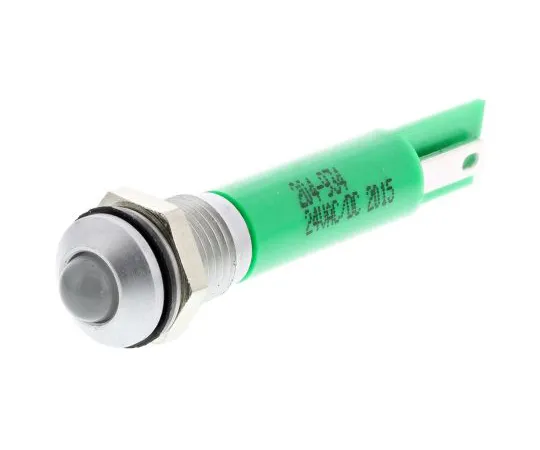 63-6582-24　RS PRO绿色指示器，24 V交流/直流，8毫米安装孔尺寸，焊点终止，IP67　204-934
