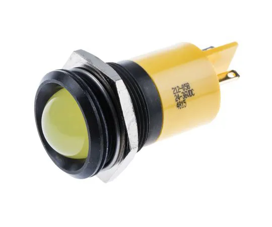 63-6587-83　RS PRO黄色指示器，24→36 V直流，22mm安装孔尺寸，标签终止　212-058