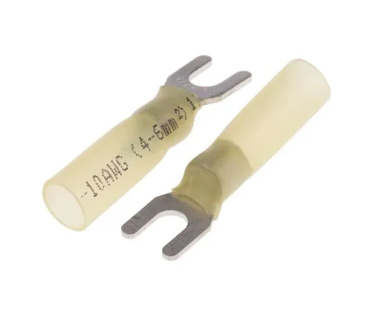 63-6977-83　RS PRO绝缘压痕铁锹连接器，4mm2~6mm2,12AWG~10AWG,M4.3 (#6) 螺柱尺寸HDPE,黄色　125-1973