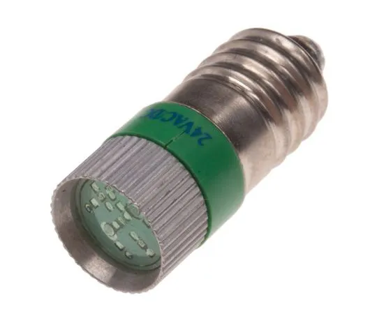 63-6582-16　LED反射器灯泡，E10,绿色，多芯片，10毫米直径，24V交流/直流。　204-760