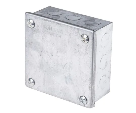 63-6706-69　RS PRO Steel Galvanised Adaptable Box,8Knockout 100mm x 100mm x 50mm 20/25mm Knockout尺寸　563-905