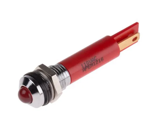 63-5144-95　RS PRO红色指示器，110 V交流电，8毫米安装孔尺寸，焊条终止，IP67　846-2709