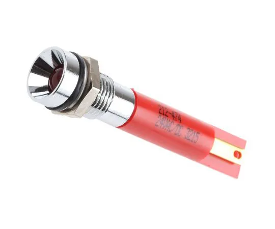 63-6588-23　RS PRO红色指示器，24 V交流/直流，8毫米安装孔尺寸，焊点终止，IP67　212-474