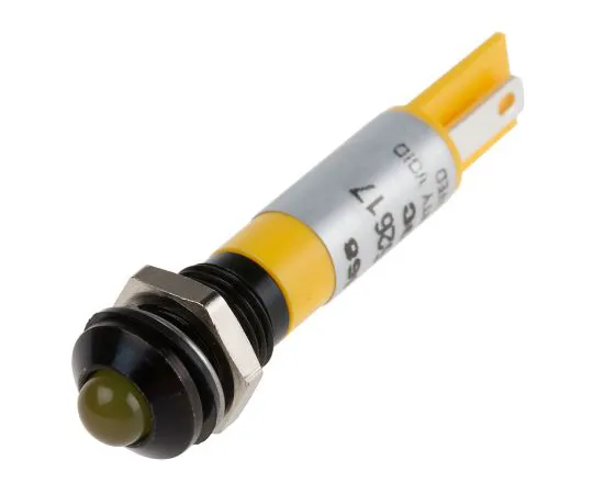 63-6588-22　RS PRO黄色指示器，12 V,8mm安装孔尺寸，焊点终止，IP67　212-468
