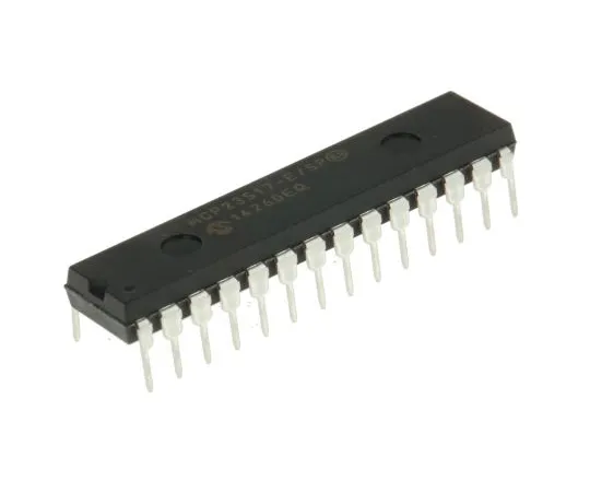 63-5175-45　微芯片MCP23S17-E/SP,16通道I/O扩展器10MHz, SPI,28针PDIP　MCP23S17-E/SP