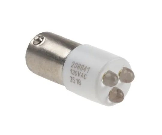 63-6585-38　RS PRO白色集束LED指示灯，130 V交流电，25 x 10mm安装孔尺寸，Ba9终止　208-841