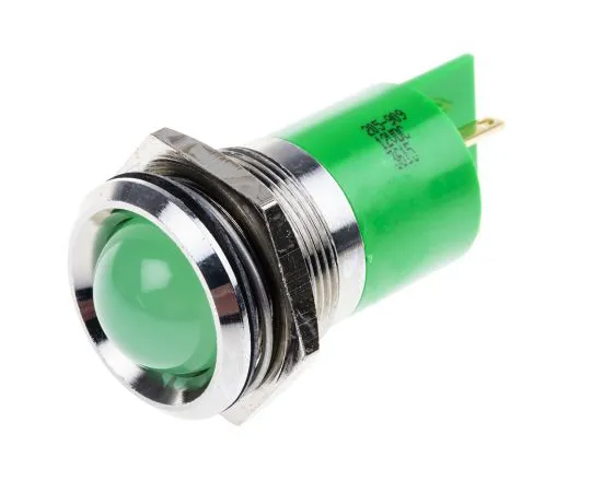 63-6582-83　RS PRO绿色指示器，12 V直流，22mm安装孔尺寸，焊点终止　205-909