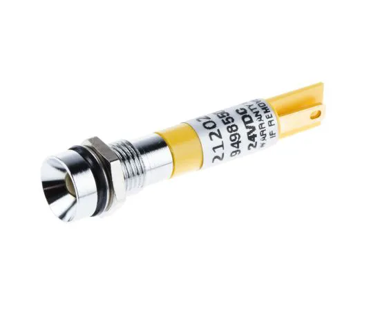 63-6587-80　RS PRO黄色指示器，24 V交流/直流，8毫米安装孔尺寸，焊点终止，IP67　212-020