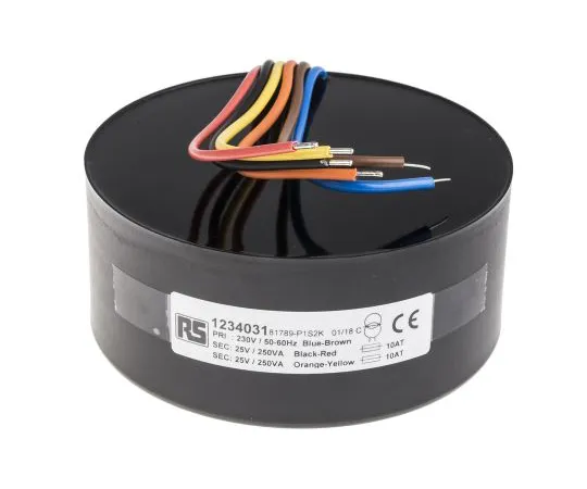 63-6889-87　RS PRO230V交流，2x25V交流环形变压器，500VA2输出　123-4031