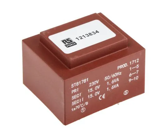 63-6789-51　2×15V交流2输出PCB安装PCB变压器，3.2VA　121-3834
